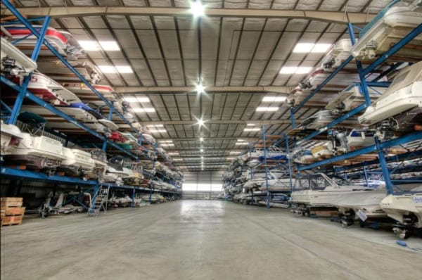 Indoor boat rack storage